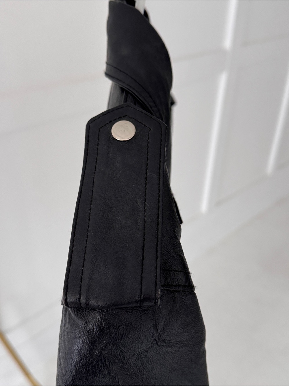 Vintage Wilson’s leather Classic Black Moto motorcycle Jacket with Belt medium - Picture 6 of 13